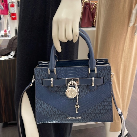 Michael Kors Hamilton Small Satchel Shoulder Crossbody Bag 
Navy Multi 
NWT - Picture 16 of 16